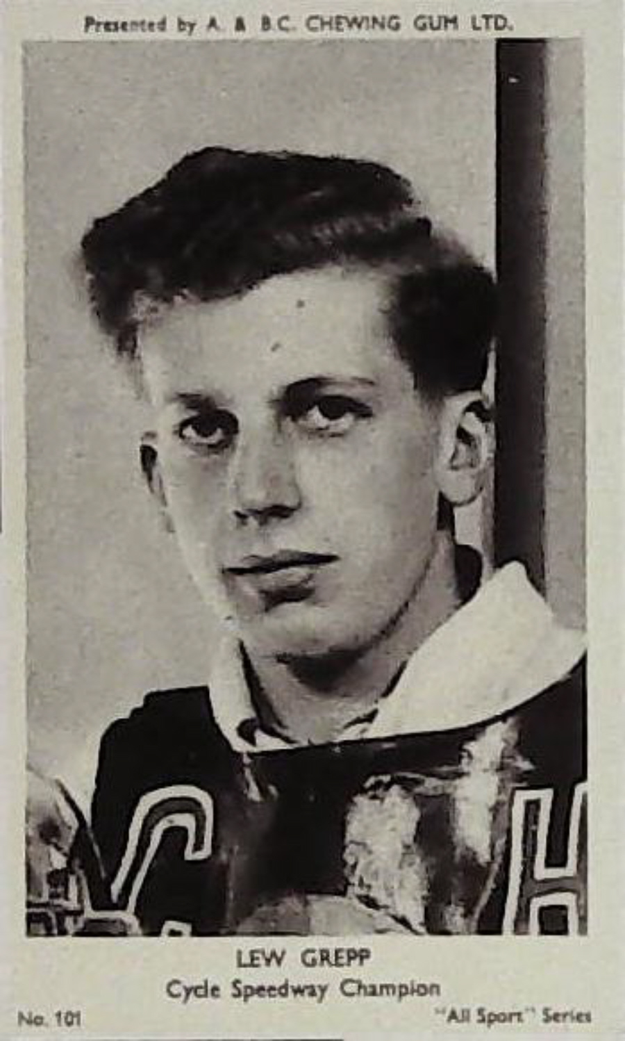 A & B C 1954 All Sports Cycle Speedway Lew Grepp No 101